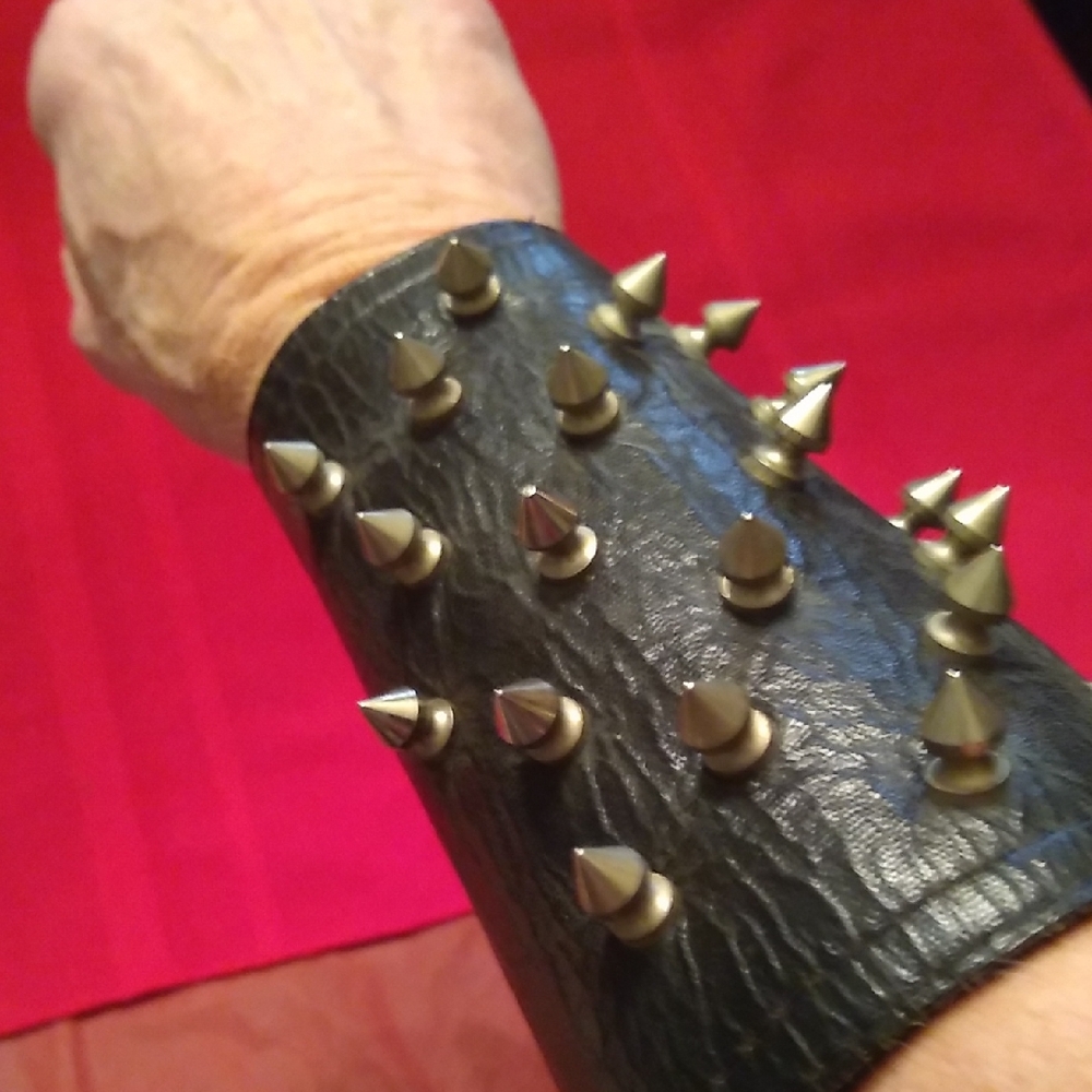 PR. Warrior Studded Leather Cuffs, #37